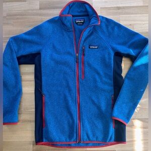 Patagonia Better Sweater Jacket Men’s Medium Blue with Red Zip | Full Zip Fleece